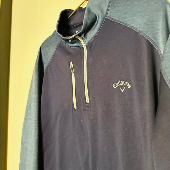 Callaway Men's Dark Blue Quarter Long Sleeves Zip Up Pullover Sweatshirt Size L - Picture 5 of 7